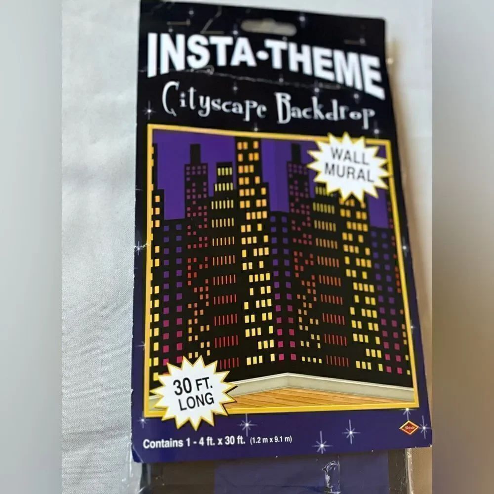 NEW Insta Theme Cityscape Backdrop Wall Mural 4’ x 30’